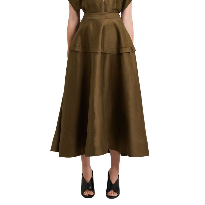 Veronika Maine Linen Viscose Blend Full Skirt image number 0